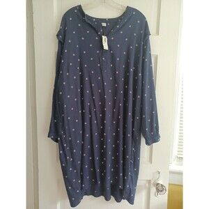 Old Navy NWT navy polka dot shirtdress XXL plus sz ruffle trim cottage classic